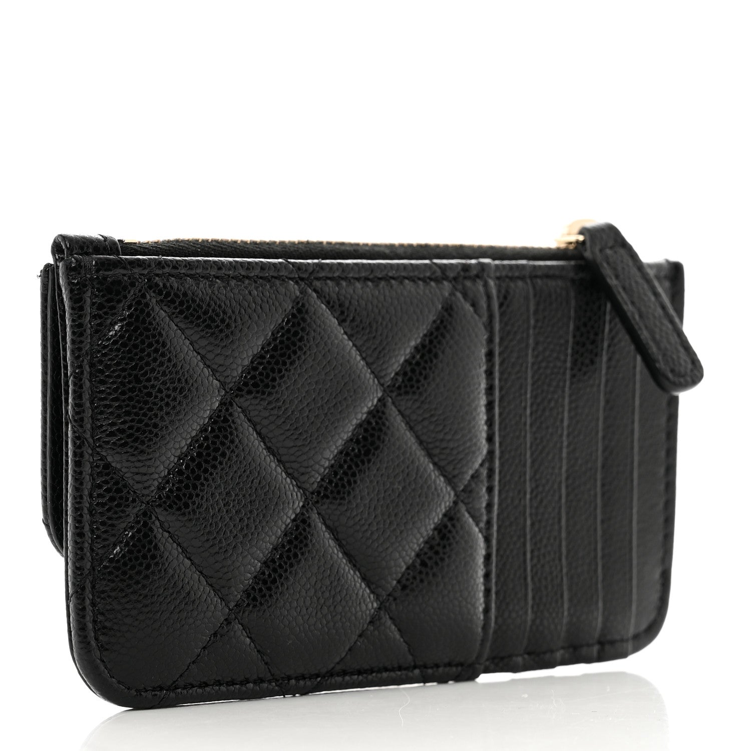 Chanel Caviar Quilted Flap Zip Card Holder Black 3 of 8