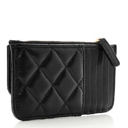 Chanel Caviar Quilted Flap Zip Card Holder Black 3 of 8