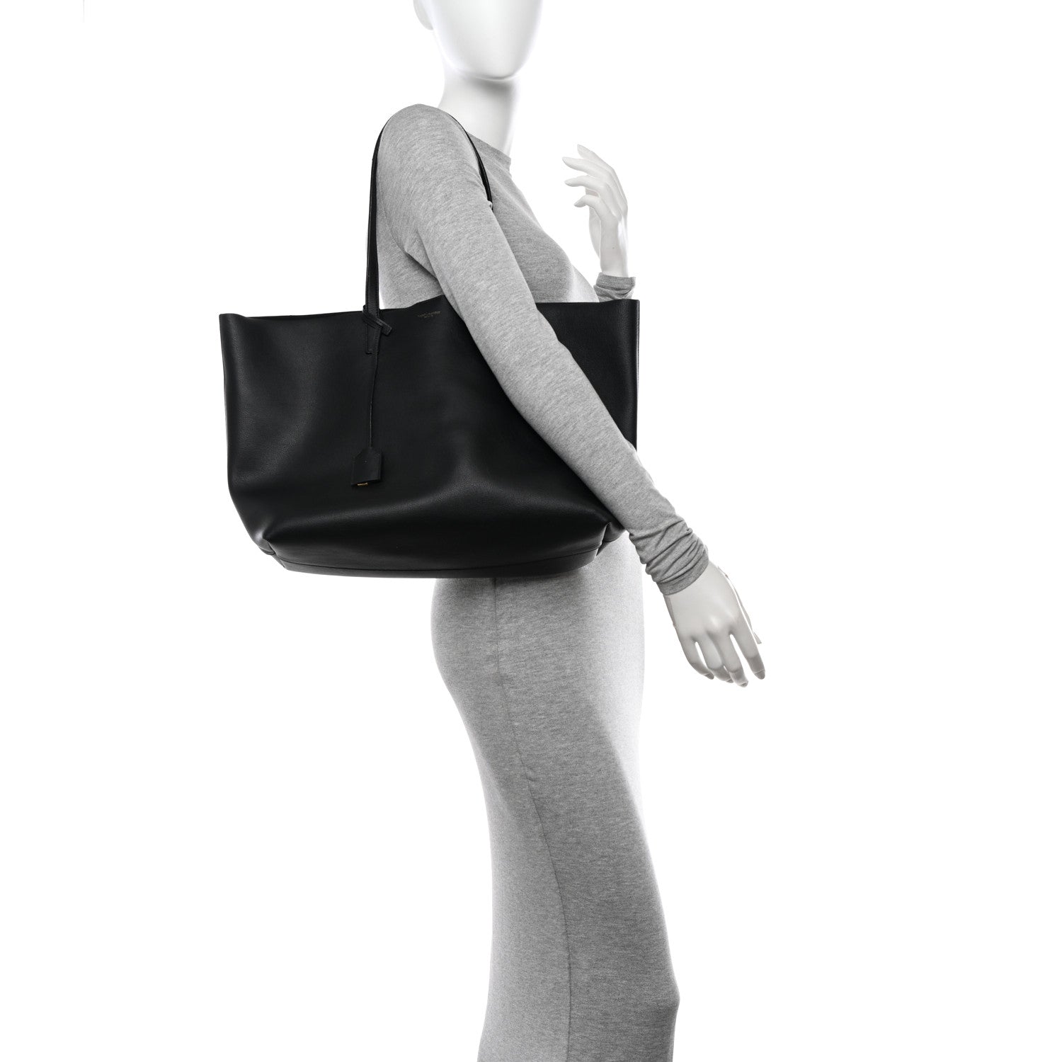 Saint Laurent Calfskin Large Shopping Tote Black 3 of 12
