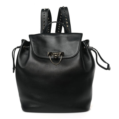 Valentino Garavani Vitello Rockstud Demilune Backpack Black 1 of 8