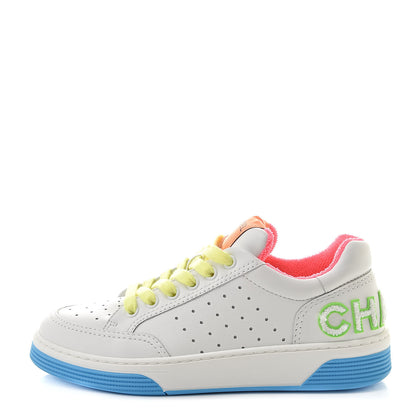 Chanel Calfskin Womens Logo Sneakers 36 White Multicolor 1 of 10
