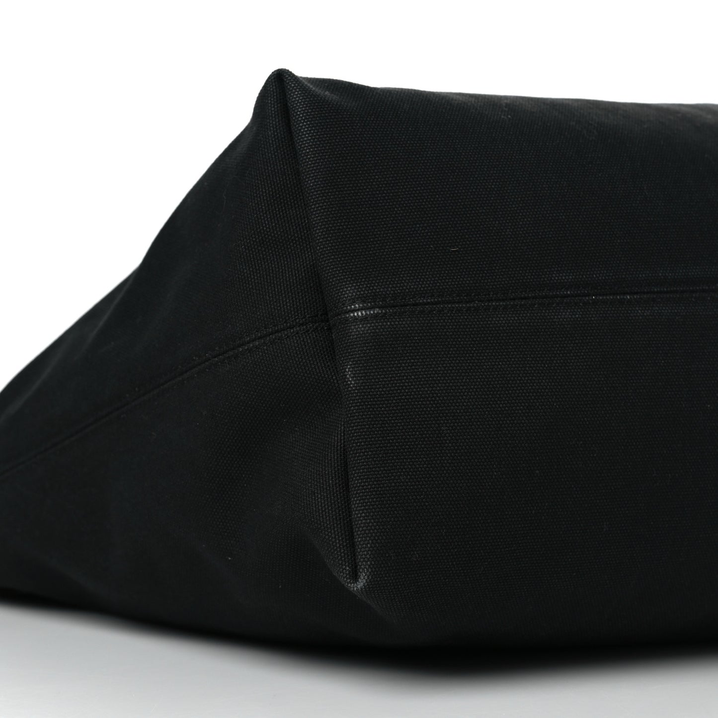 Cotton Canvas Calfskin Cities Paris Jumbo Small Tote Bag Black White
