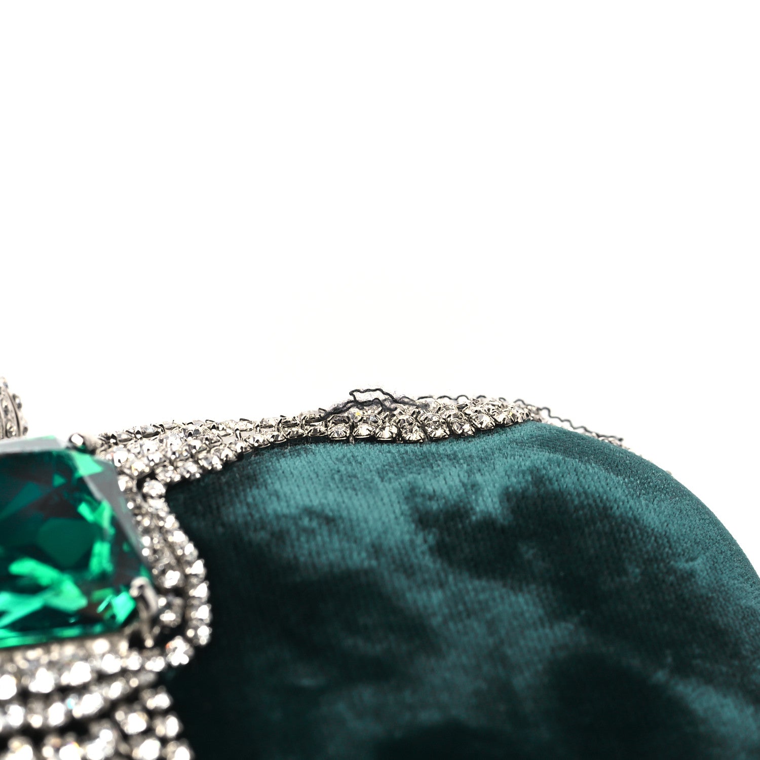 Jimmy Choo Velvet Embellished Cloud Clutch Green 11 of 11