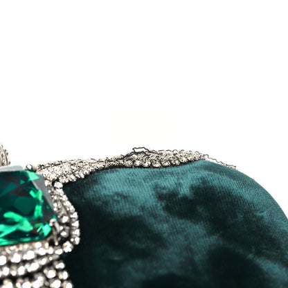 Jimmy Choo Velvet Embellished Cloud Clutch Green 11 of 11