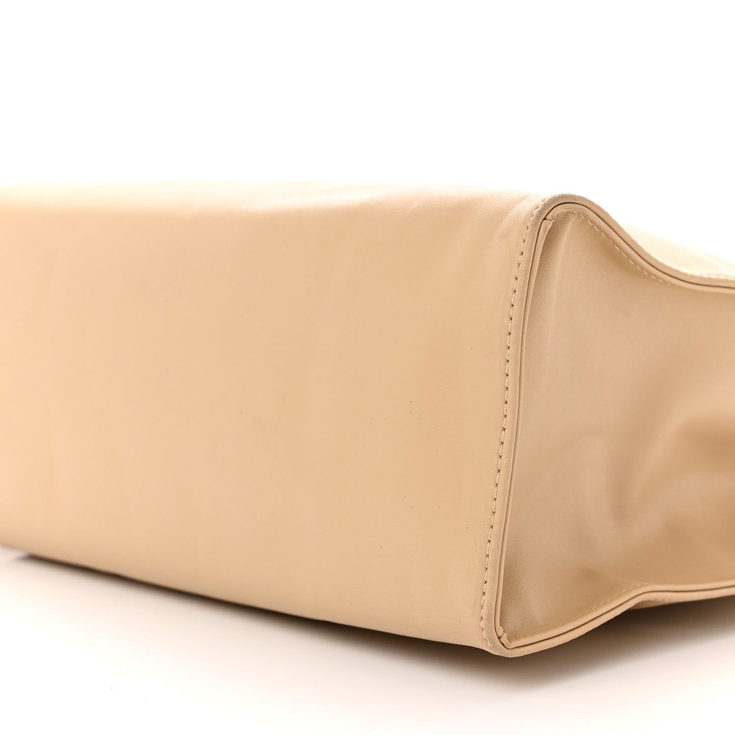 Vegan Leather Medium Shopping Bag Cream