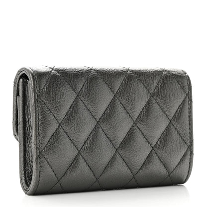Chanel Metallic Calfskin Quilted Reissue Flap Card Holder Charcoal 3 of 8