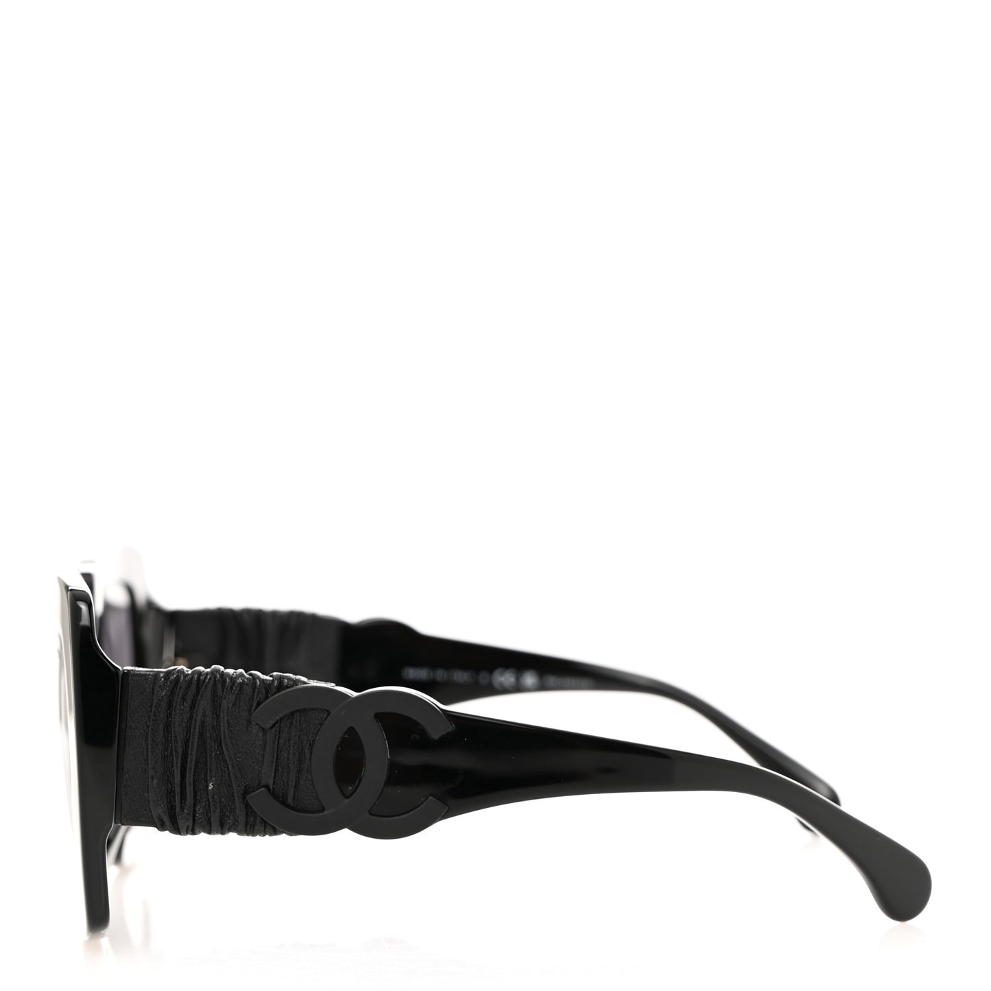 Acetate Calfskin Square Sunglasses 5474-Q-A Black