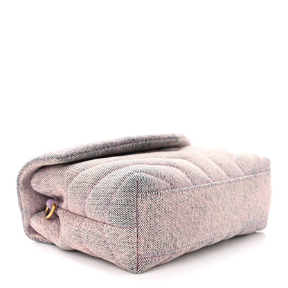 Saint Laurent Denim Y Quilted Monogram Toy Loulou Crossbody Bag Bleached Lilac 4 of 11
