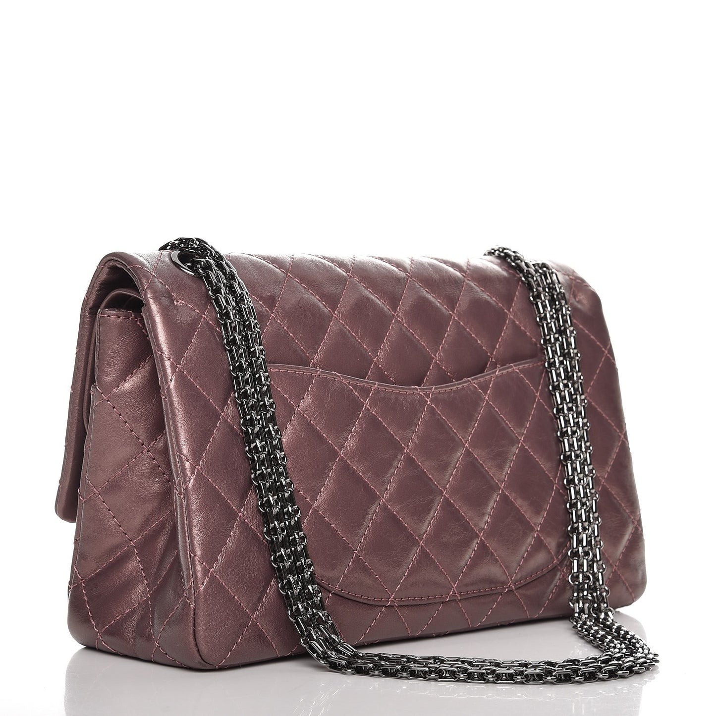 Metallic Aged Calfskin Quilted 2.55 Reissue 226 Flap Rose Fonce