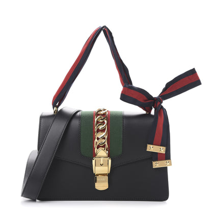 Gucci Calfskin Small Sylvie Shoulder Bag Black 1 of 12