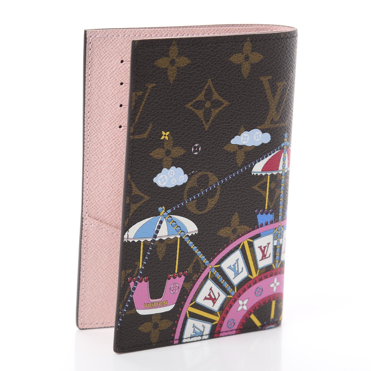 Louis Vuitton Monogram 2020 Christmas Animation Big Wheel Passport Cover Rose Ballerine 2 of 5