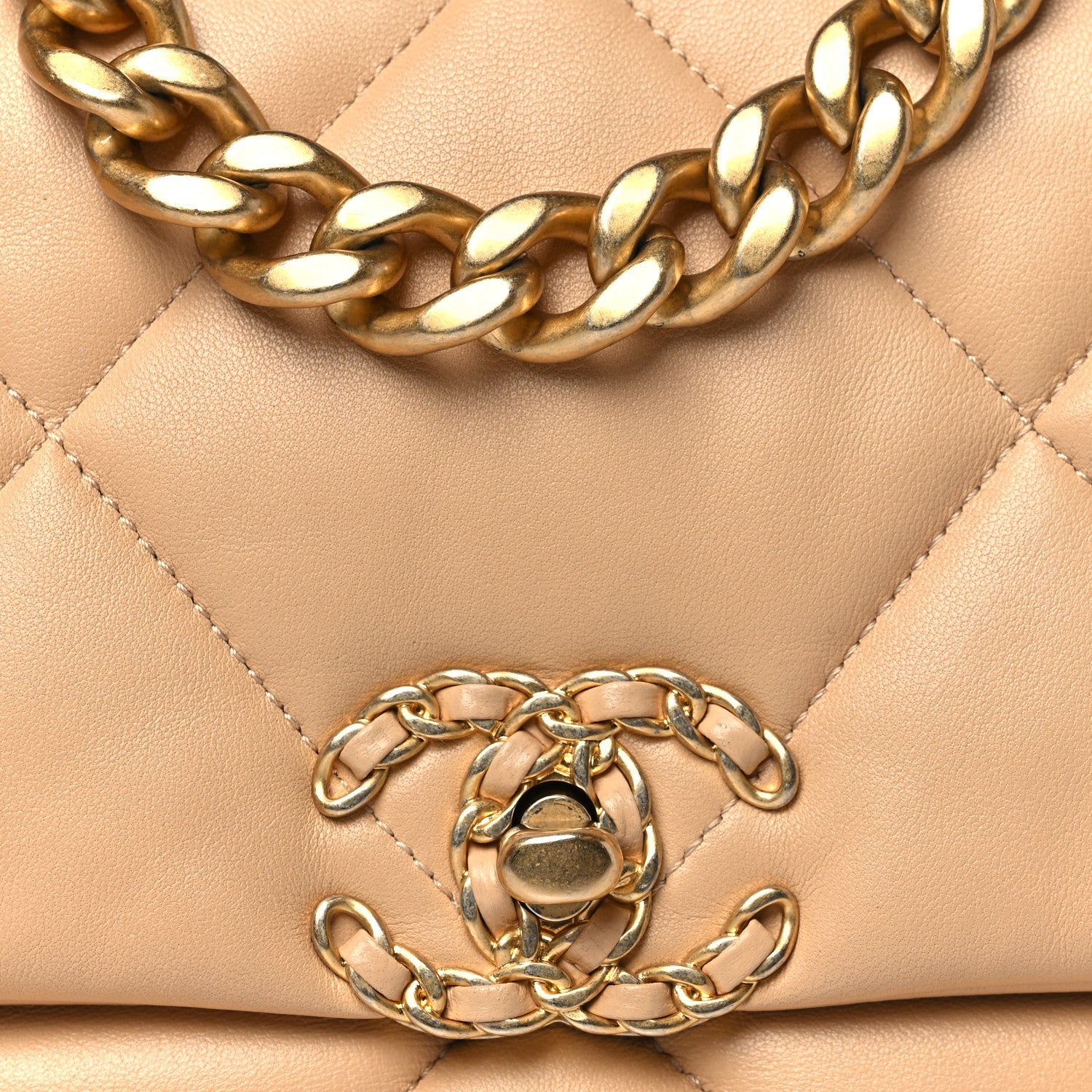 Chanel Lambskin Quilted Medium Chanel 19 Flap Beige 8 of 12
