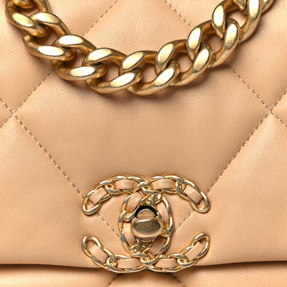 Chanel Lambskin Quilted Medium Chanel 19 Flap Beige 8 of 12