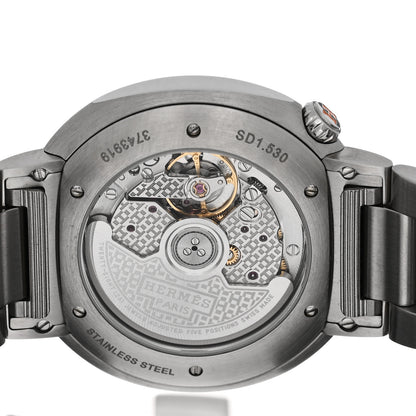 Hermes Stainless Steel Diamond Bezel 36mm Cut Automatic Watch 4 of 6