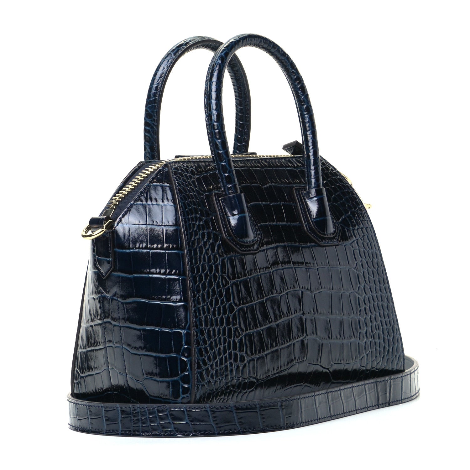 Givenchy Calfskin Crocodile Embossed Mini Antigona Navy 2 of 5