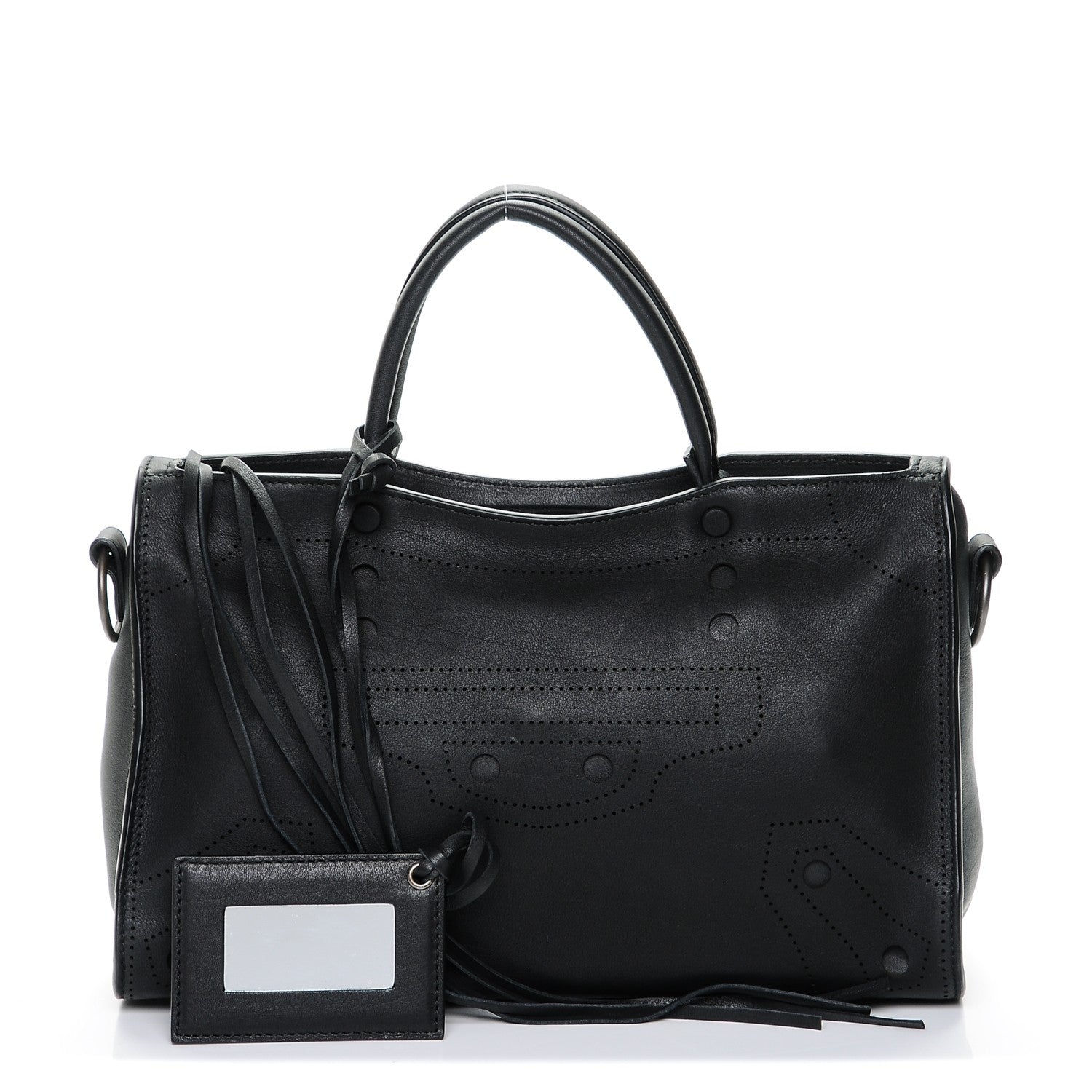Balenciaga Veau Soyeux Perforated Blackout Hardware S City Black 1 of 6