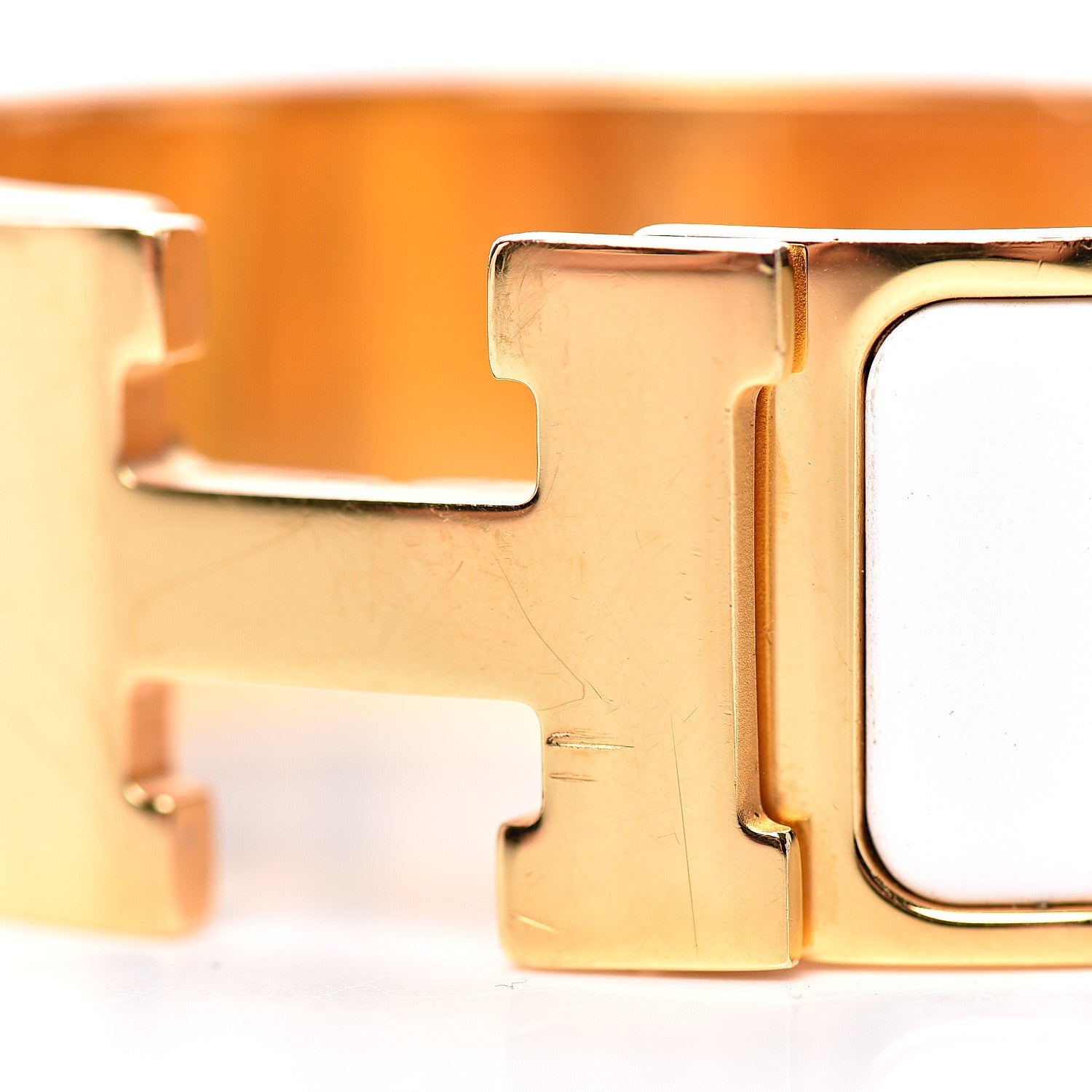 Hermes Enamel Wide Clic Clac H Bracelet PM White 5 of 5