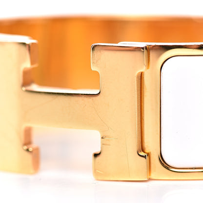 Hermes Enamel Wide Clic Clac H Bracelet PM White 5 of 5