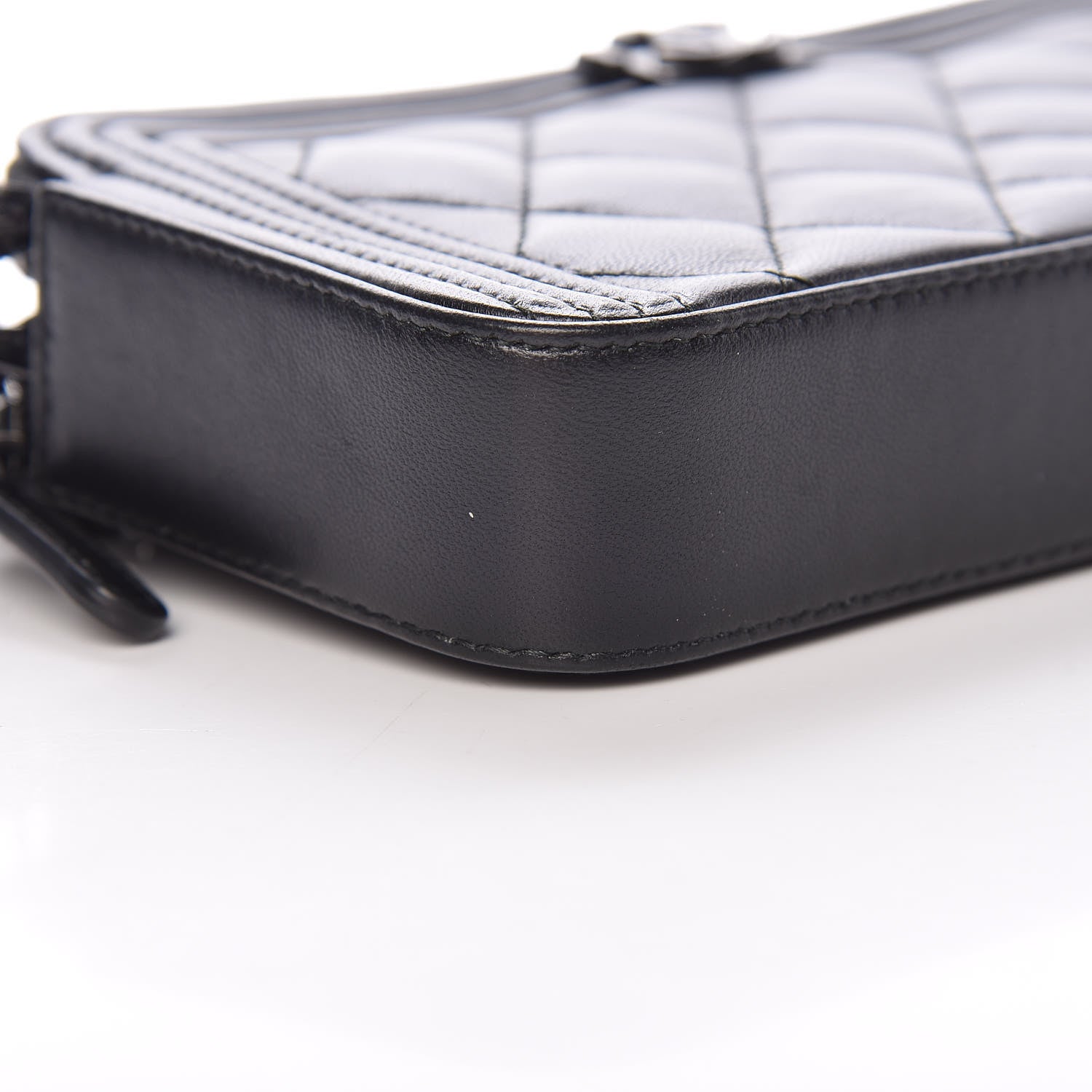 Chanel Lambskin Quilted Small Boy Clutch With Chain So Black 11 of 14