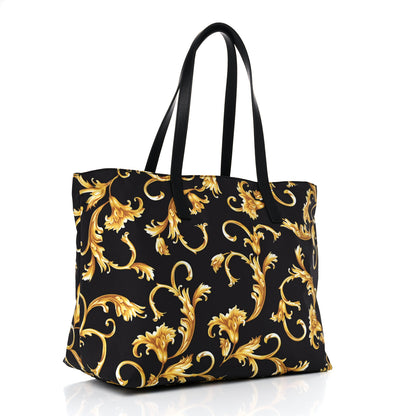 Versace Nylon Baroque Print Tote Black 4 of 10