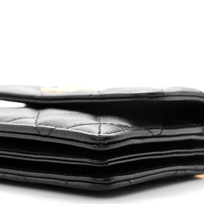 Chanel Lambskin Quilted Pearl Crown Clutch With Chain Black 12 of 15