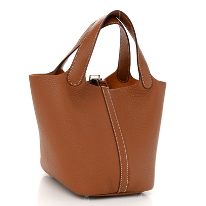 Hermes Taurillon Clemence Picotin Lock 18 PM Gold 3 of 11