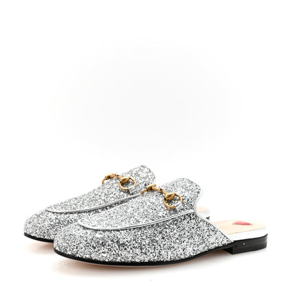 Gucci Glitter Womens Princetown Slippers 36 Silver 4 of 10