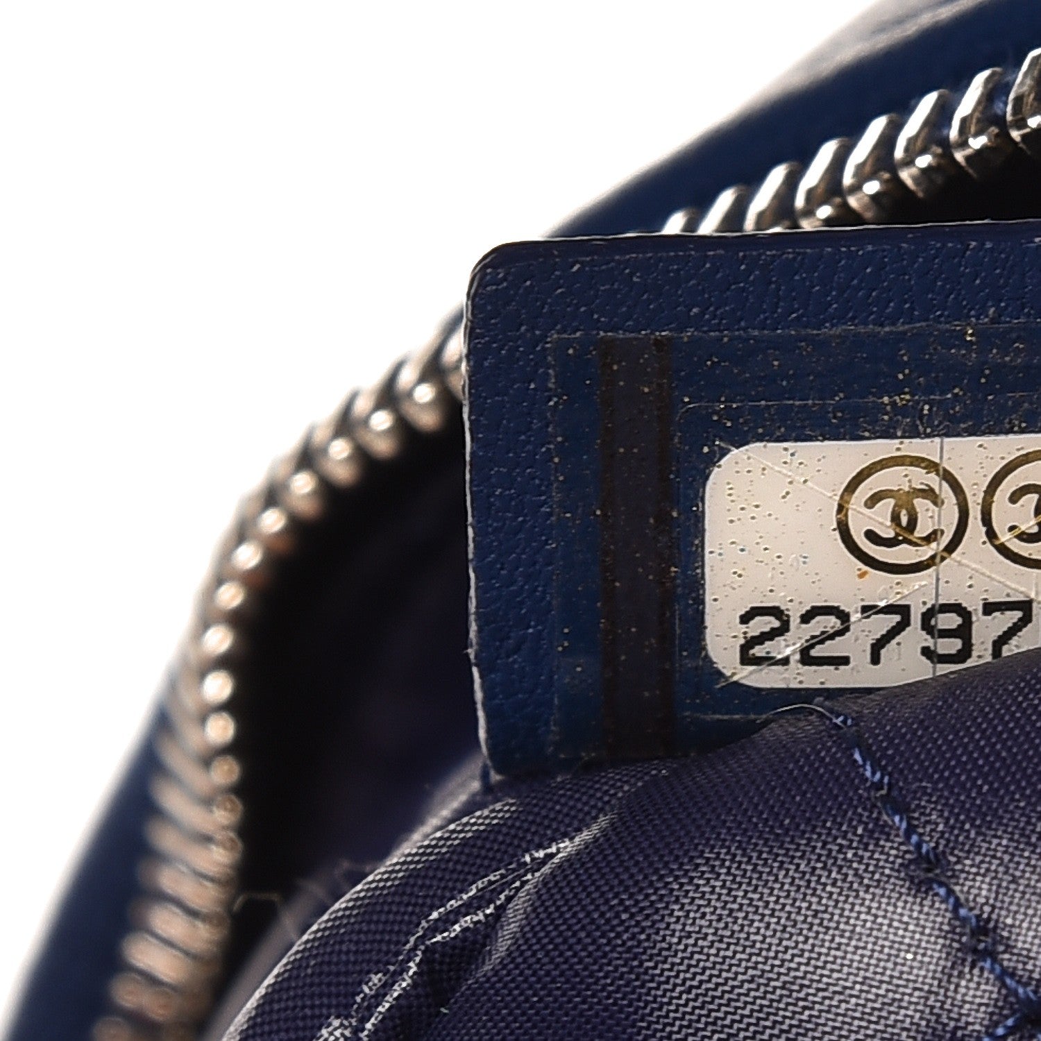 Chanel Lambskin Quilted Coin Purse Case Blue 8 of 8