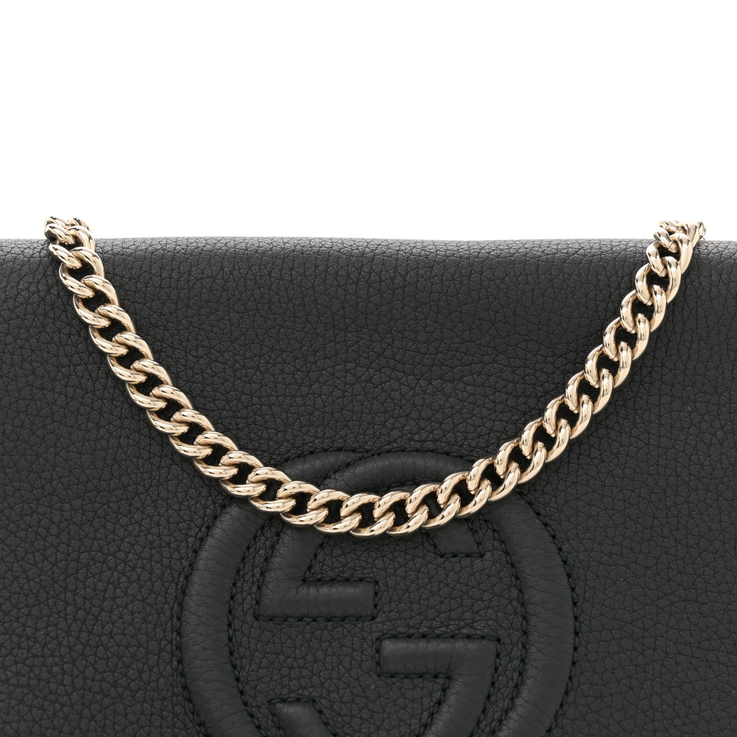 Gucci Pebbled Calfskin Medium Soho Flap Crossbody Black 8 of 10