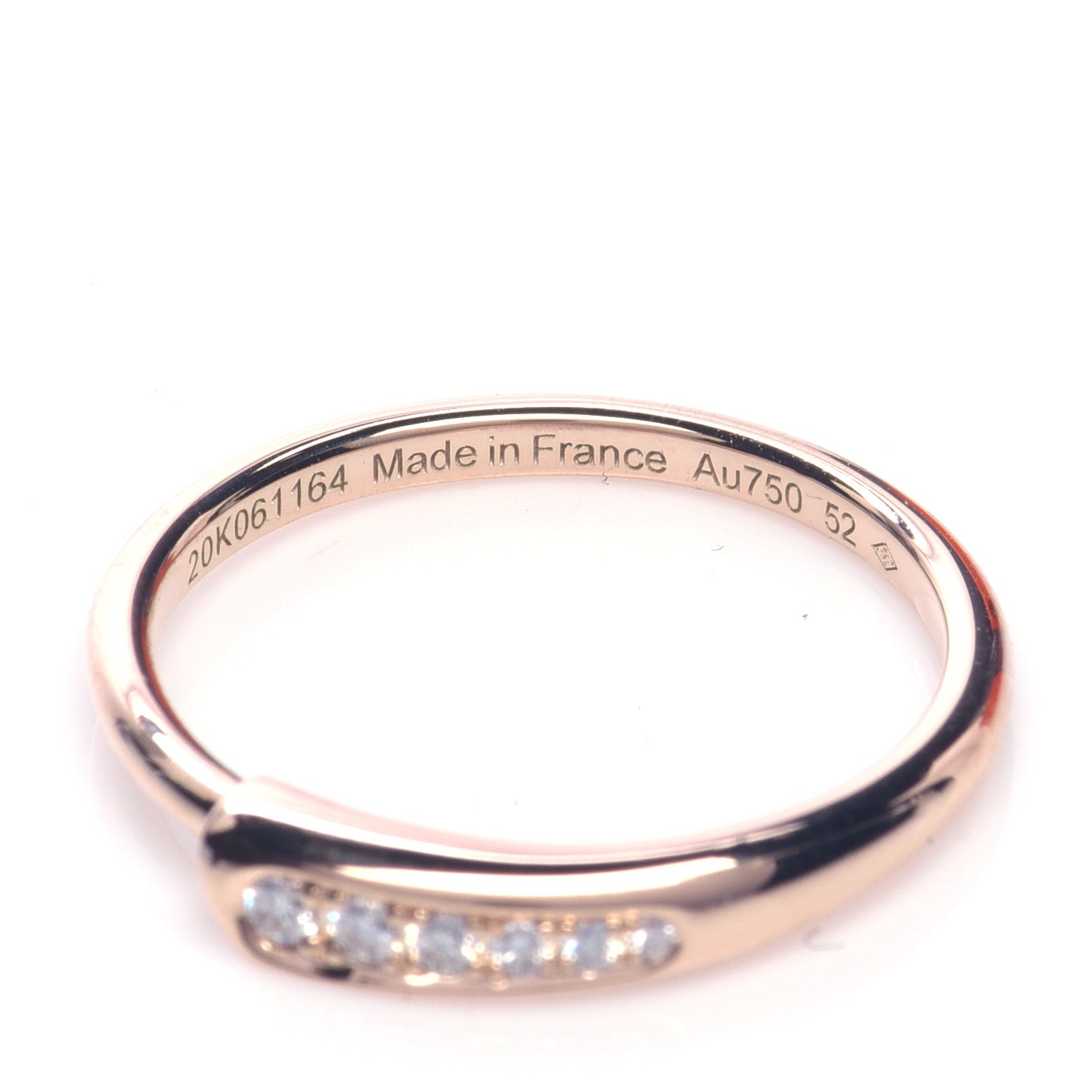 Hermes 18K Rose Gold Diamond Chaine d'Ancre Punk Ring 52 6 4 of 5