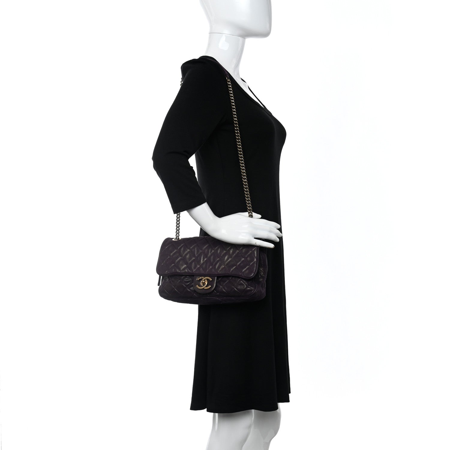 Chanel Iridescent Calfskin Quilted Small Shiva Flap Purple 2 of 11