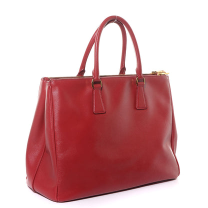 Prada Saffiano Lux Large Double Zip Tote Fuoco 3 of 12