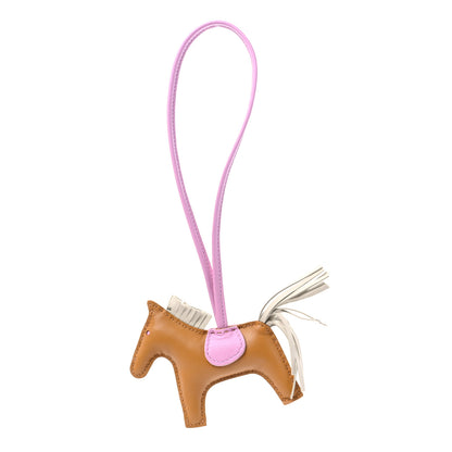 Hermes Milo Lambskin Grigri Rodeo Horse Bag Charm PM Sesame Mauve Sylvestre Craie 1 of 5