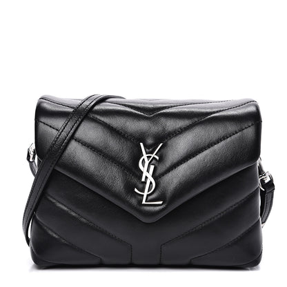 Saint Laurent Calfskin Y Quilted Monogram Toy Loulou Crossbody Bag Black 1 of 12