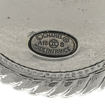 Chanel Ruthenium Crystal CC Round Earrings 4 of 4