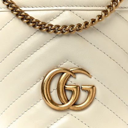 Gucci Calfskin Matelasse Mini GG Marmont 2.0 Bucket Bag White 7 of 11