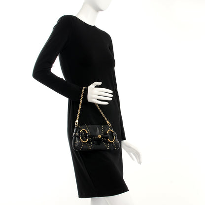 Gucci Python Studded Horsebit Chain Clutch Black 2 of 7