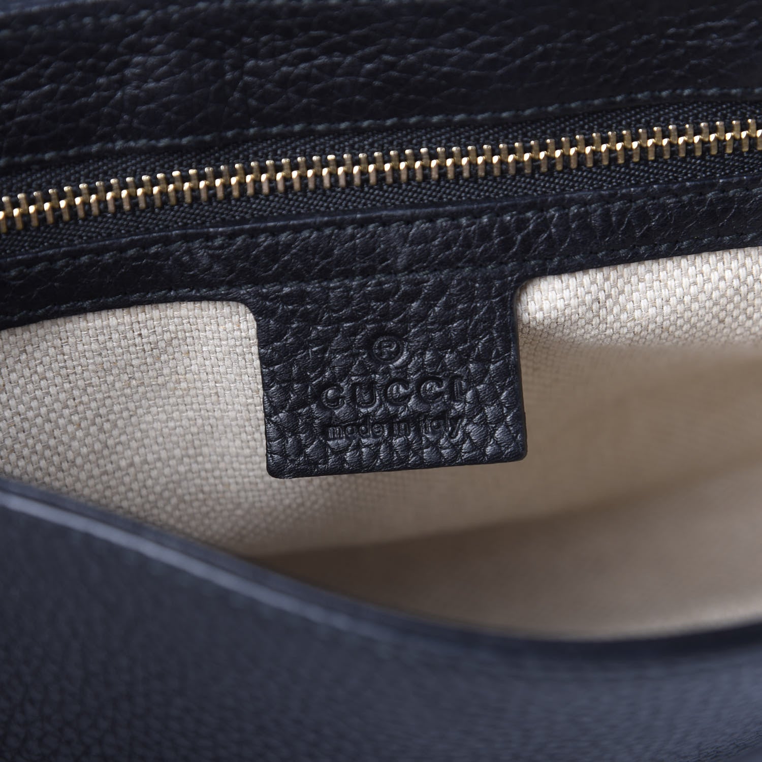Gucci Pebbled Calfskin Medium Soho Flap Crossbody Black 5 of 9