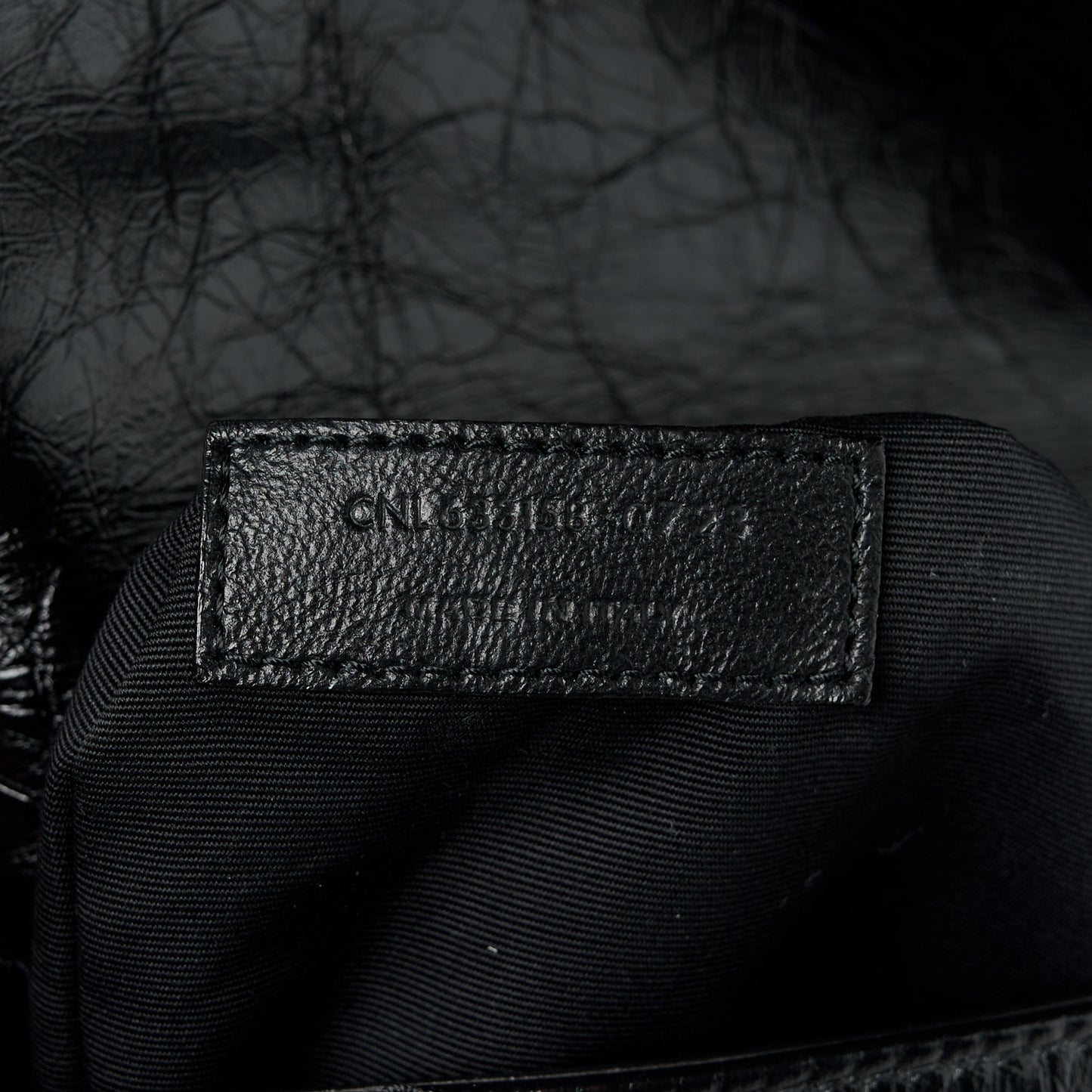 Crinkled Calfskin Matelasse Monogram Medium Niki Chain Satchel Black