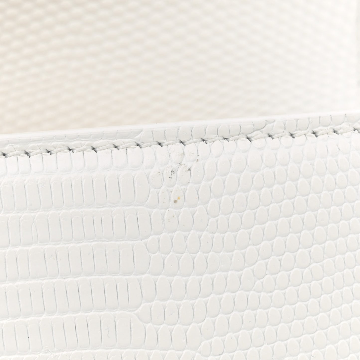 Calfskin Lizard Embossed Le Grand Bambino White