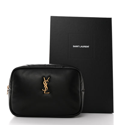 Saint Laurent Lambskin Calypso Cosmetic Case Black 10 of 10