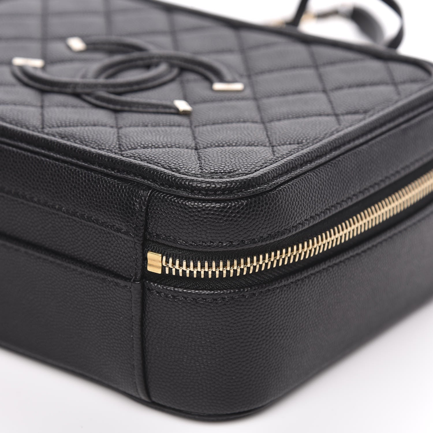 Chanel Caviar Quilted Medium CC Filigree Vanity Case Black 9 of 10