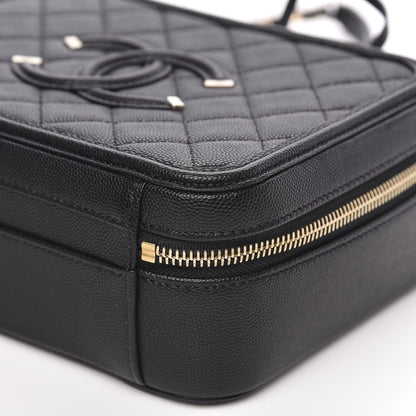 Chanel Caviar Quilted Medium CC Filigree Vanity Case Black 9 of 10