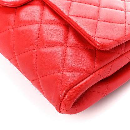 Chanel Lambskin Quilted Clutch With Chain Flap Red 11 of 11