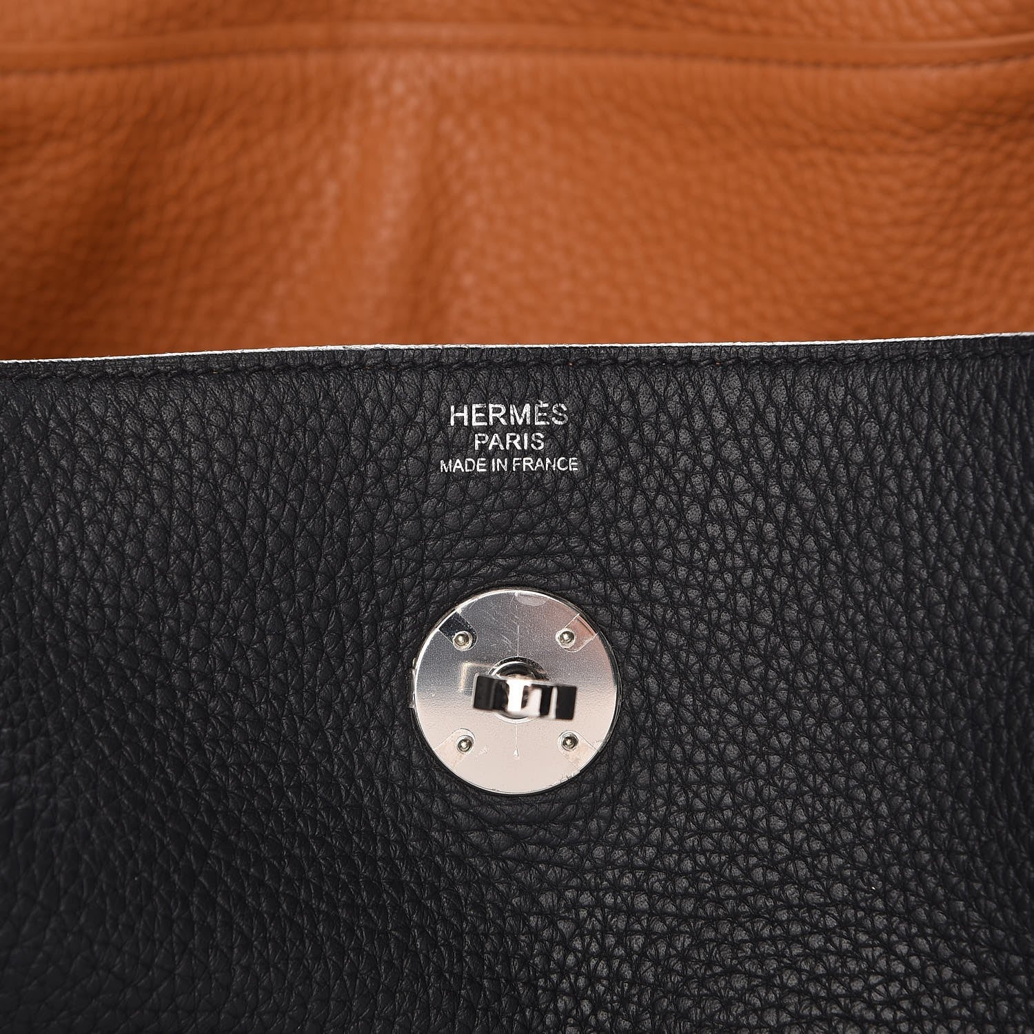 Hermes Taurillon Clemence Verso Lindy 30 Black Toffee 6 of 8