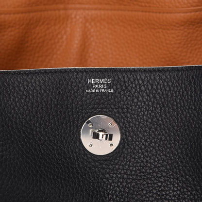 Hermes Taurillon Clemence Verso Lindy 30 Black Toffee 6 of 8