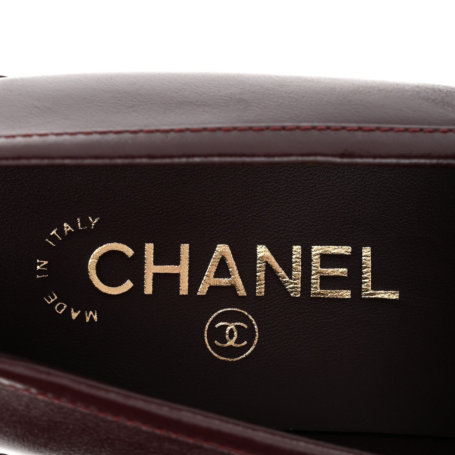 Chanel Shiny Calfskin CC Mocassin Loafers 39 Burgundy 15 of 18