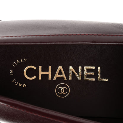 Chanel Shiny Calfskin CC Mocassin Loafers 39 Burgundy 15 of 18