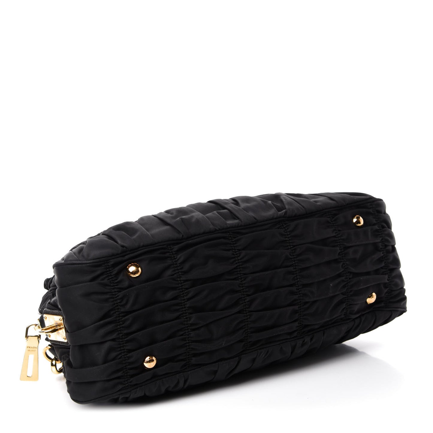 Tessuto Nylon Gaufre Shopping Satchel Black