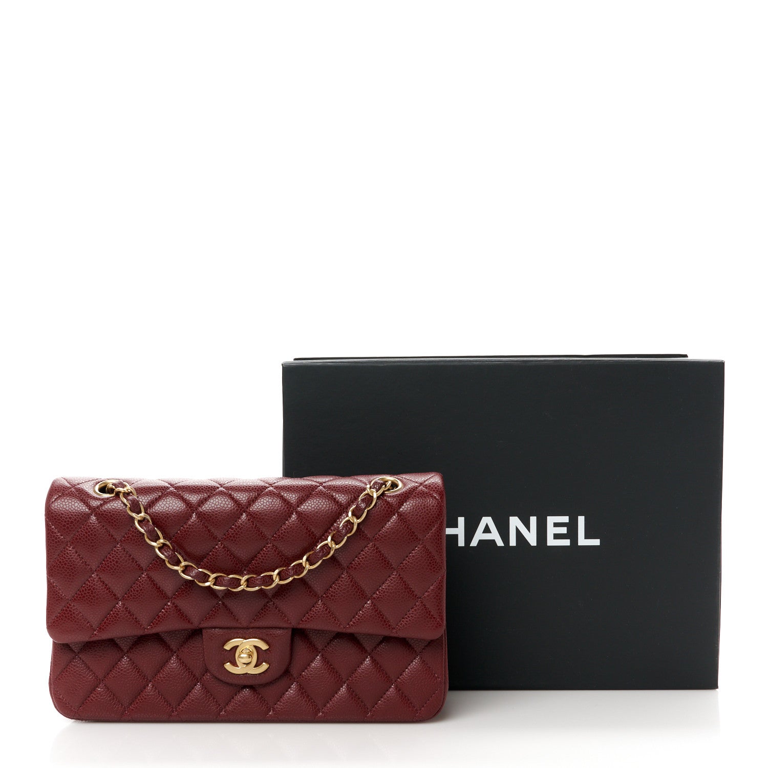 Chanel Caviar Quilted Medium Double Flap Burgundy 12 of 12